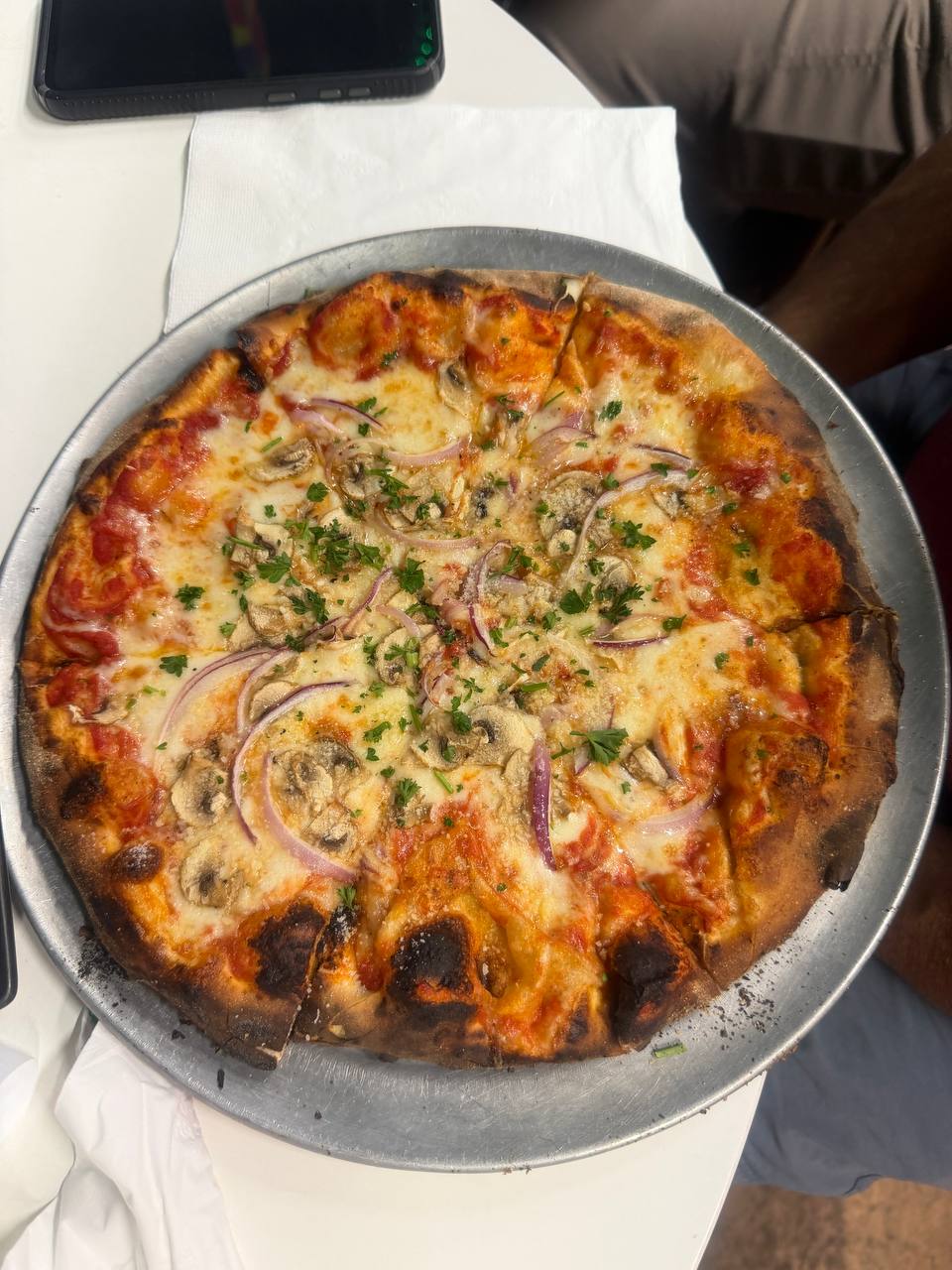 Mushroom, Onion and Garlic Pizza